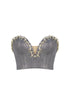SWEETHEART NECK STONE EMBROIDERED CROP TOP